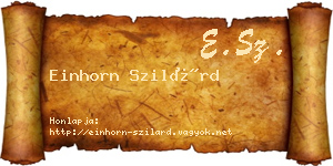 Einhorn Szilárd névjegykártya